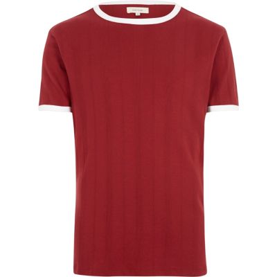 Red slim fit ringer t-shirt